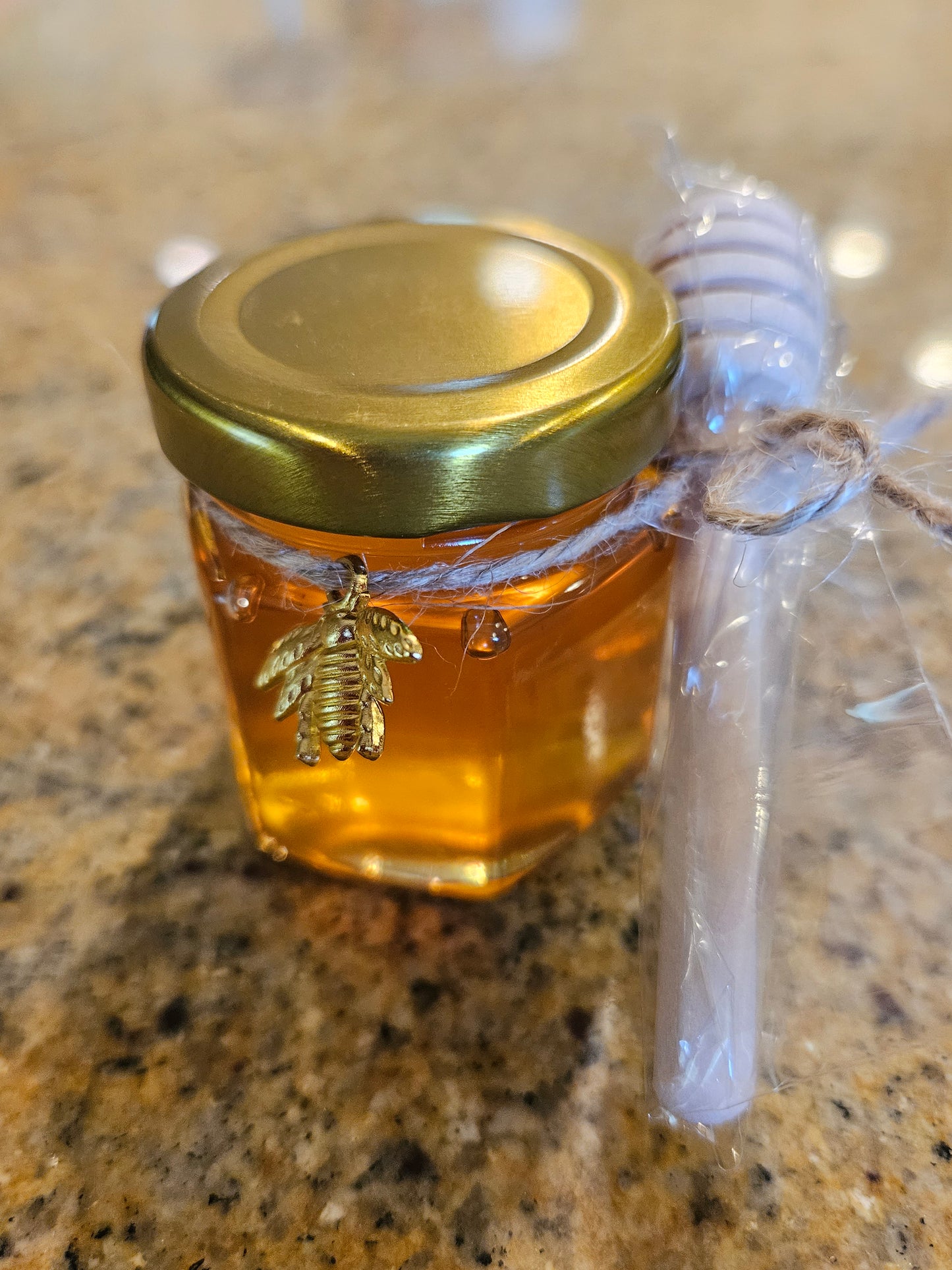 great small stocking stuffer gift. 2.2 oz honey, dipper and bee charm.