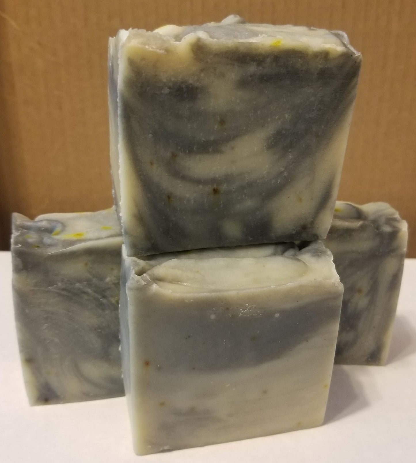 Cucumber and Charcoal Swirl Soap
